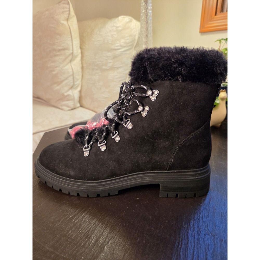 J. Crew Women's Black Faux Shearling Lined Nordic Hiking Boots Sz 11 NEW! $198